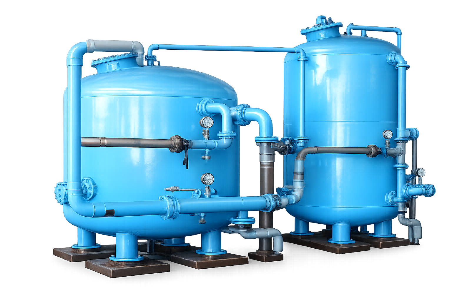 Chlorine and Iron Removal Green Water Filter Vessel
